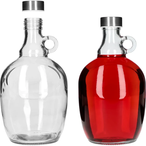 Demižons Dama 1,5 l, ar metāla skrūvējamo vāciņu Ø 43 mm un rokturi - 3