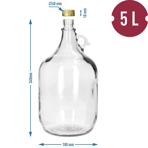 Demižons Dama 5 L ar skrūvējamu vāciņu - 6