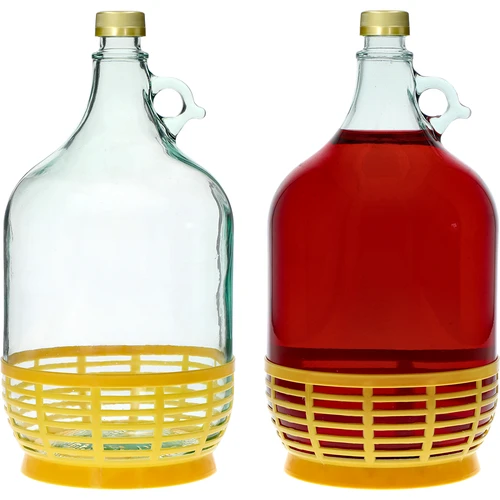 Demižons Dama 5 l ar skrūvējamu vāciņu un plastmasas grozu - 3