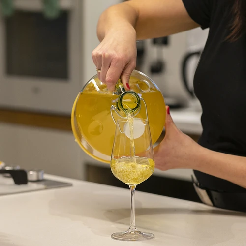 Demižons Dama 5 l - plastmasas grozs, stiepļu mehāniskā aizdare - 3