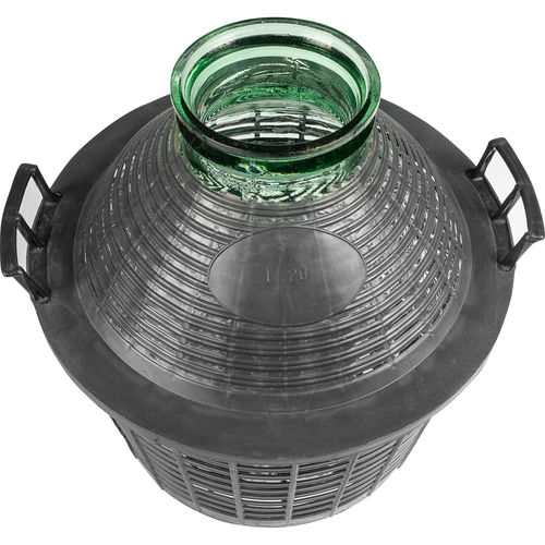 Demižons vīnam 20 L ar platu kakliņu plastmasas grozā - 3