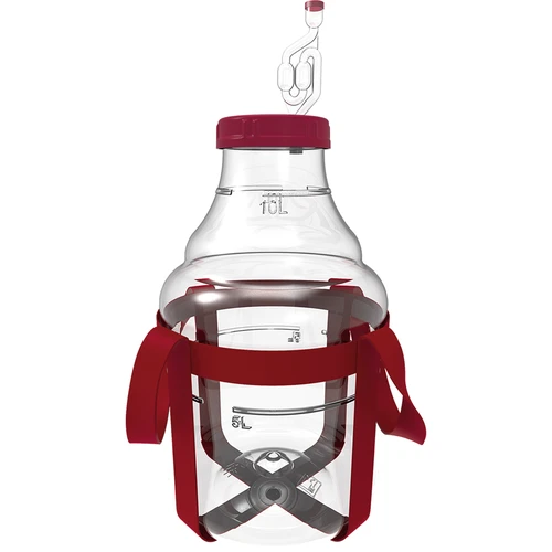 Demižons vīnam, viegls, nesaplīstošs, ar nesšanas siksnām, 10 l