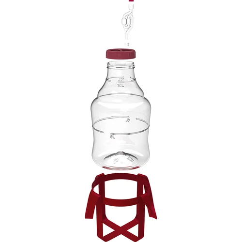 Demižons vīnam, viegls, nesaplīstošs, ar nesšanas siksnām, 10 l - 2