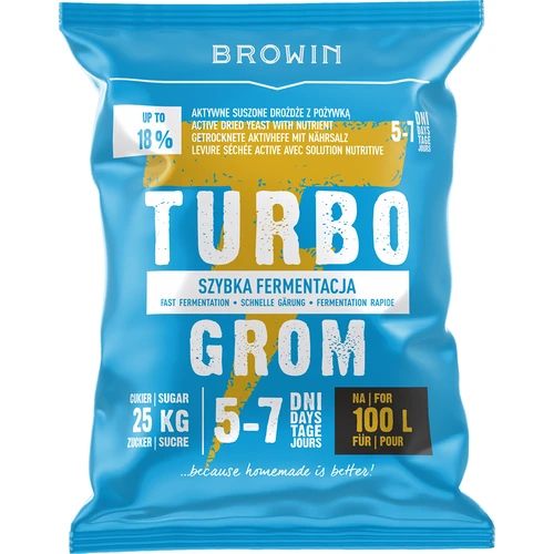 Destilācijas raugs Turbo Grom 5-7 dienas 100L