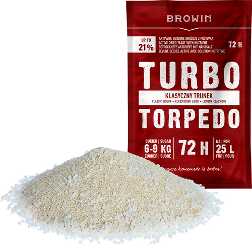 Destilācijas raugs Turbo Torpedo 72 h 21% - 120 g - 3