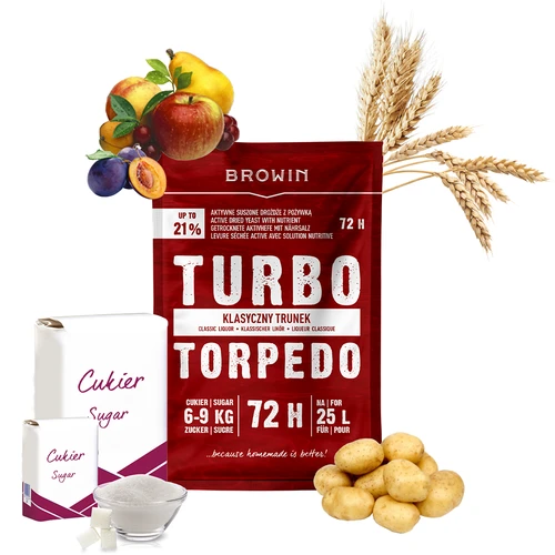 Destilācijas raugs Turbo Torpedo 72 h 21% - 120 g - 4