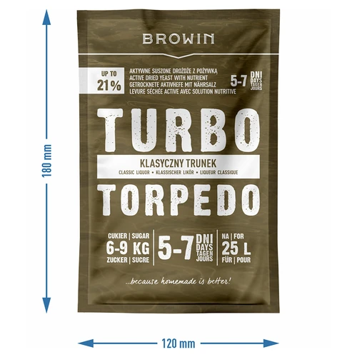 Destilācijas turbo raugs Turbo Torpedo 5–7 dienas 21% 100 g - 6