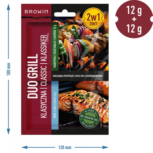 Duo Grill Klasiskā zivīm un dārzeņiem - 2 vienā garšvielu maisījums, 2 x 12 g - 4