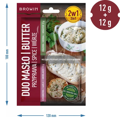 Duo Masło - ķiploku un garšaugu garšviela 2 vienā, 2 x 12 g - 4