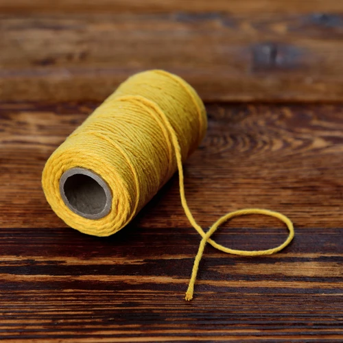 Dzeltena kokvilnas aukla 2 mm/55 m/100 g - 5