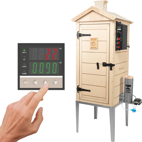 Elektriskā kūpinātava dragON PLYWOOD NATURE 100E ar sildīšanas moduli un kontrolleri