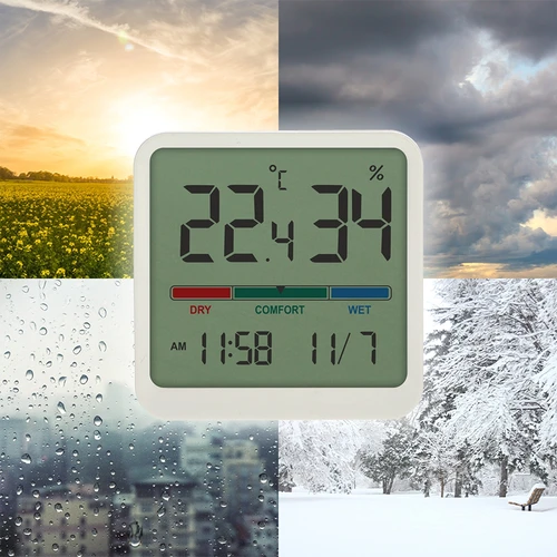 Elektroniskais istabas termometrs, balts - 11