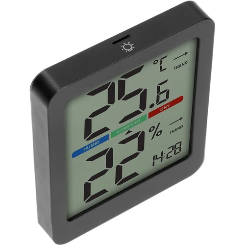 Elektroniskais istabas termometrs, melns - 4