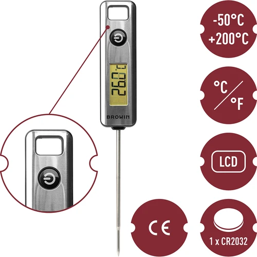 Elektroniskais virtuves termometrs, LCD (-50°C līdz +200°C) - 5