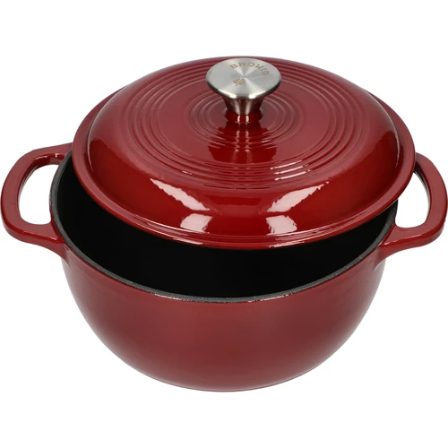 Emalēts čuguna katls - bordo, 4 l - 2