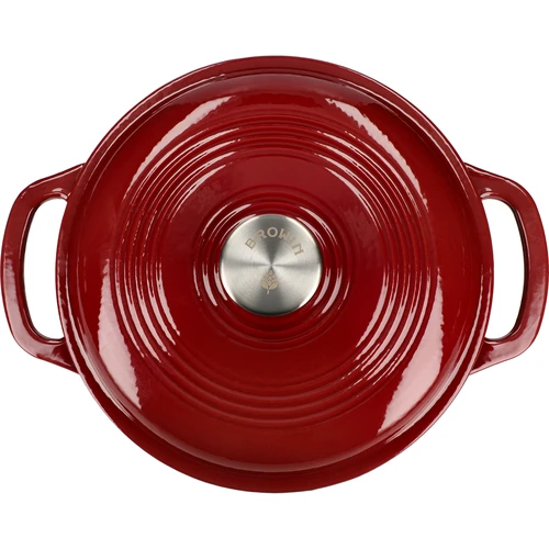 Emalēts čuguna katls - bordo, 4 l - 3