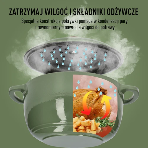 Emalēts čuguna katls - šalvijas krāsā, 4L - 6