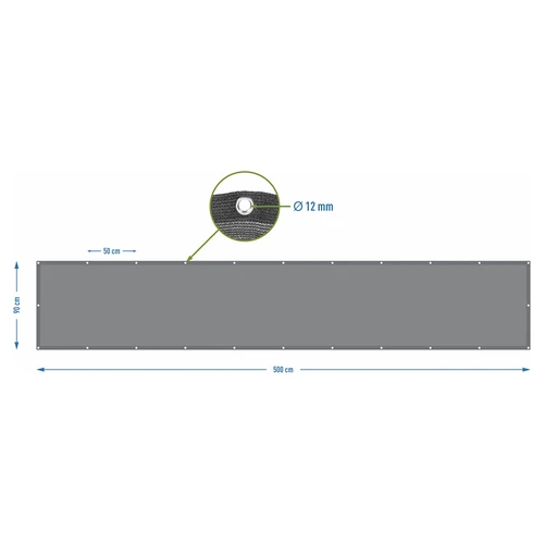 Ēnošanas tīkls (80%, 140 g/m2) 0,9x5 m, grafīta krāsas - 7