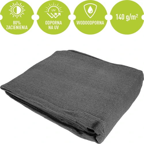 Ēnošanas tīkls (80%, 140 g/m2) 1,5 x 5 m, grafīta krāsas - 5