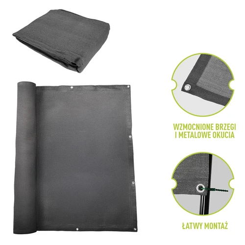 Ēnošanas tīkls (80%, 140 g/m2) 1,5 x 5 m, grafīta krāsas - 6