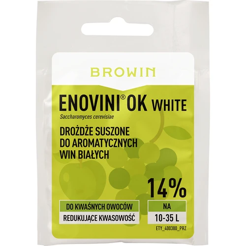 Enovini® OK WHITE - vīna raugs, kas samazina skābumu, 7 g