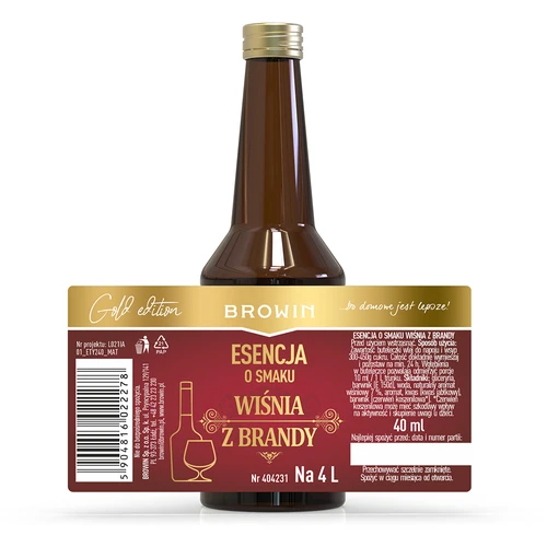 Esence ar ķiršu un brendija garšu, 40 ml - uz 4 L - 4