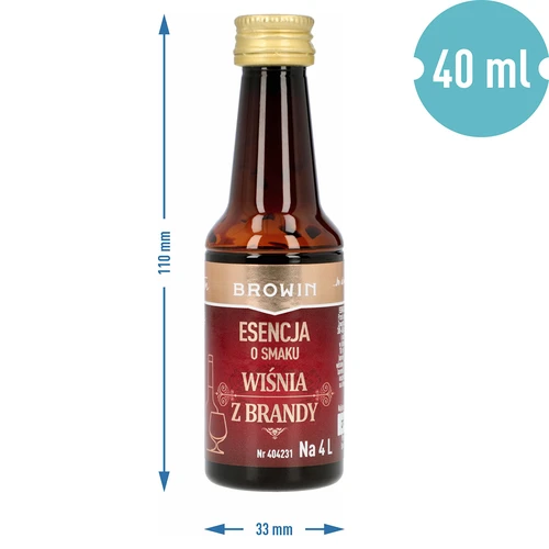 Esence ar ķiršu un brendija garšu, 40 ml - uz 4 L - 6