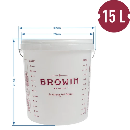 Fermentācijas trauks - apdruka, vāks, 15 L - 10