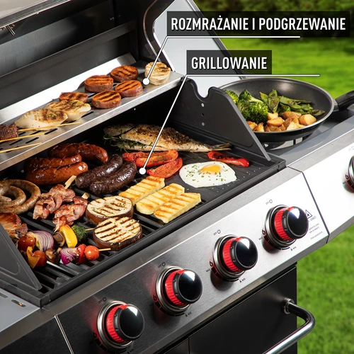 Gāzes grils dragON BBQ101, 11,7 kW, melns/sudraba - 6