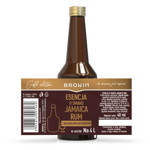 Gold esence ar Jamaica Rum garšu uz 4 L, 40 ml - 5