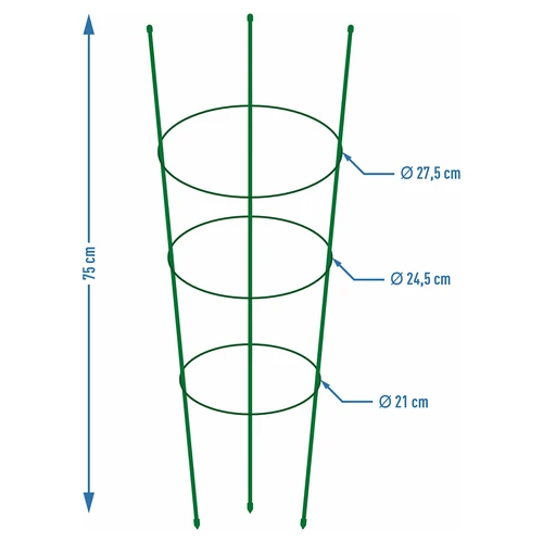 Gredzenveida balsts augiem, 3 gredzeni, 0,7 m - 2