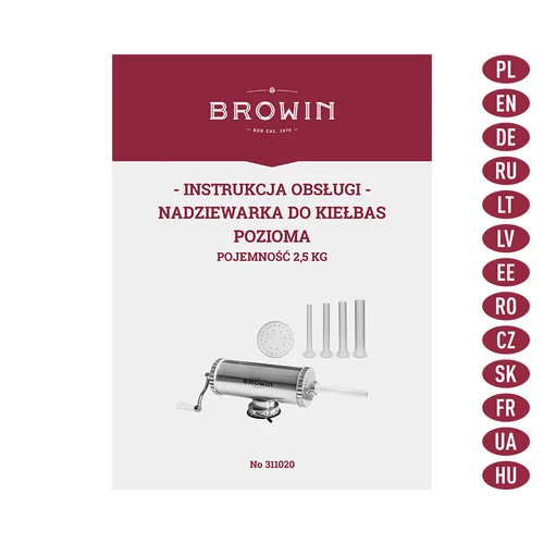 Horizontālais desu pildītājs 2,5 kg ar silikona virzuli - 9