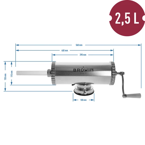 Horizontālais desu pildītājs 2,5 kg ar silikona virzuli - 10