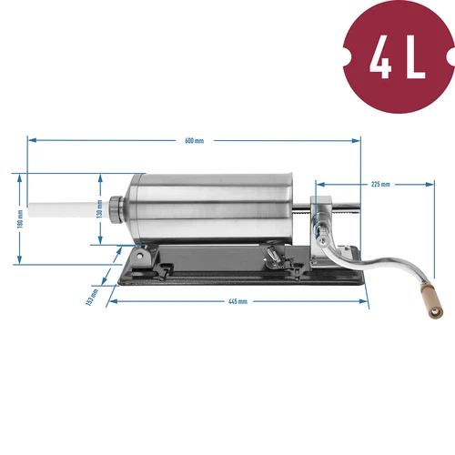 Horizontālais desu pildītājs 4 kg - 10