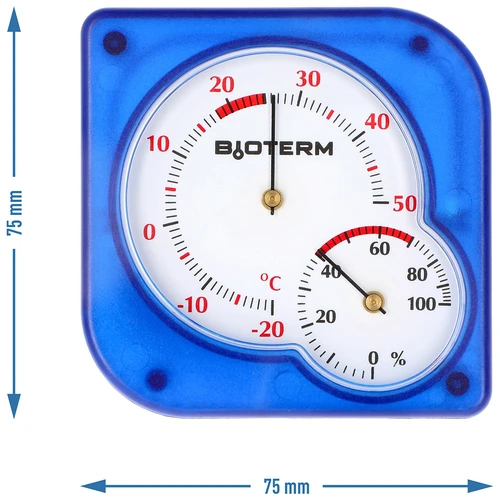 Iekštelpu bimetāla termometrs ar higrometru (-20 līdz +50 °C), zils - 4