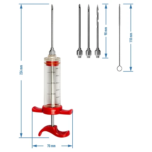 Injekcijas šļirce 30ml + 3 adatas + tīrītājs - 7