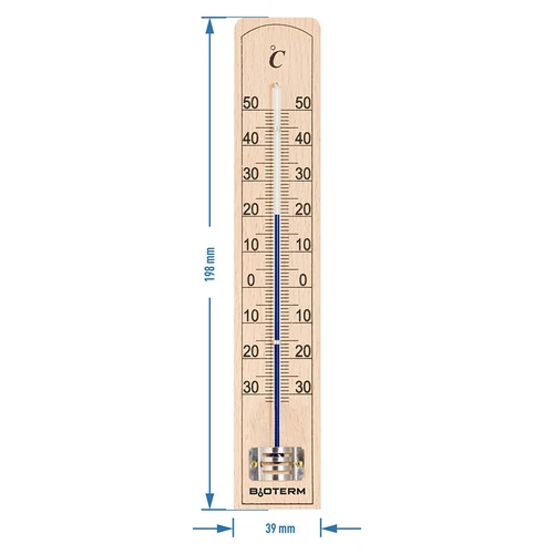 Istabas termometrs ar pastiprinātu kapilārās caurulītes aizsardzību (-30°C līdz +50°C), 20 cm - 2