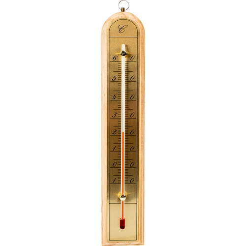 Istabas termometrs ar zeltkrāsas skalu (-10°C līdz +60°C) 28cm mikss