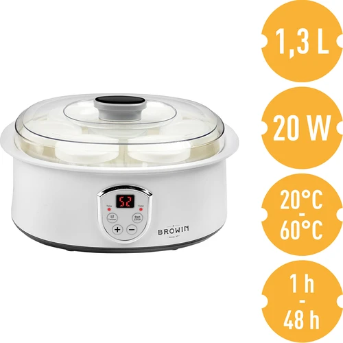 Jogurta gatavotājs ar termostatu, 7 burciņas, 1,3 l - 5