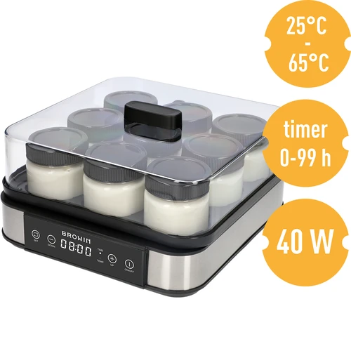 Jogurta gatavotājs ar termostatu, 9 burciņas, 1,6 L - 8