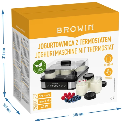 Jogurta gatavotājs ar termostatu, 9 burciņas, 1,6 L - 12