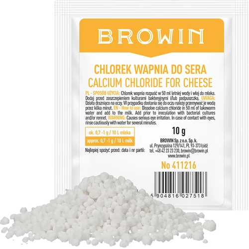 Kalcija hlorīds siera gatavošanai, 10 g - 2