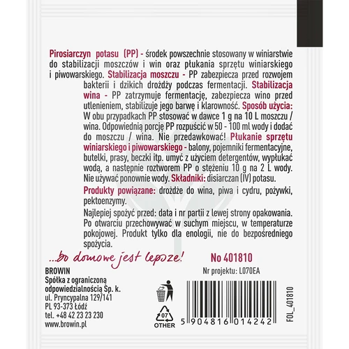 Kālija metabisulfīts 10 g - 2