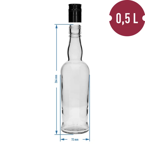 Kapteiņa pudele 500 ml ar skrūvējamu vāciņu, 1 gab. - 4