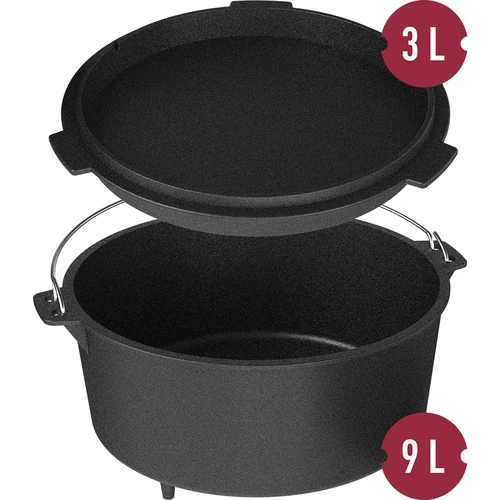 Karināms čuguna katliņš ar pannu - 8