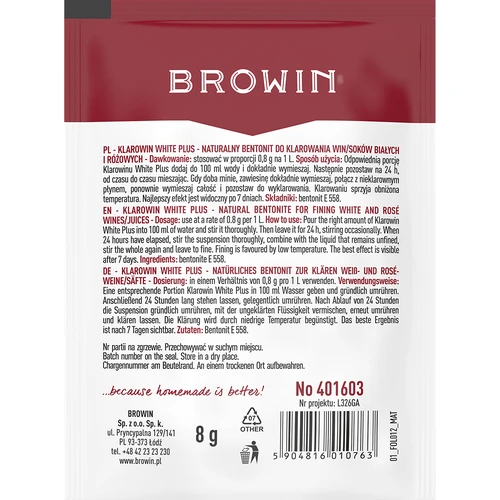 Klarowin White Plus - dzidrināšanas līdzeklis 8 g - 2