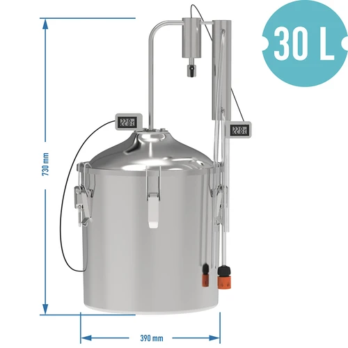 Klasiskais destilators Convex 30 L - 1 nogulsnētājs - 8