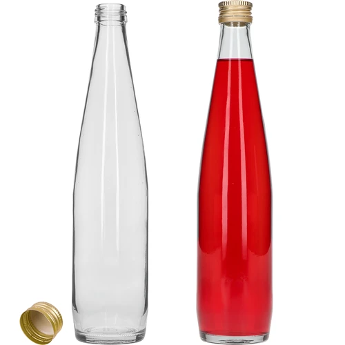 Kluba pudele 500 ml ar zelta skrūvējamo vāciņu, komplekts 6 gab. - 4