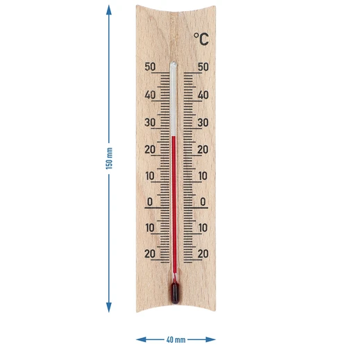 Koka telpu termometrs (-20 līdz +50°C), gaiši brūns, 15 cm - 5