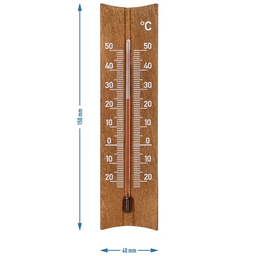 Koka telpu termometrs (-20 līdz +50 °C), tumši brūns, 15 cm - 5